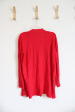 LOFT Red Cardigan | M