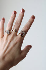 Art Deco 14K HGE Peacock Style Garnet Ring | Size 8