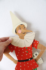 Dagobert Pinocchio Pull String Wooden Puppet