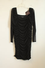 NEW Ava & Viv Black Sheer Dress with Rouching | 1XL