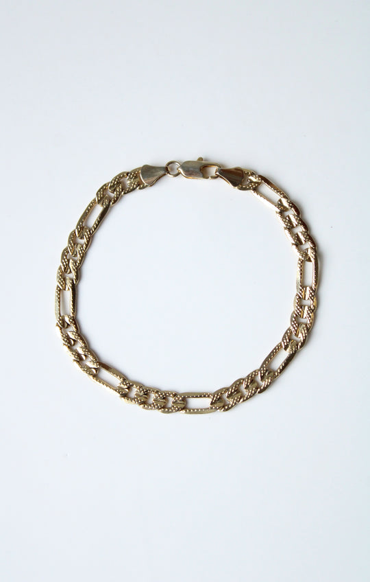 14K Yellow Gold Figaro Chain Bracelet