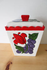 Vintage JG Painted Flour Porcelain Cannister