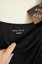 NEW Ava & Viv Black Sheer Dress with Rouching | 1XL