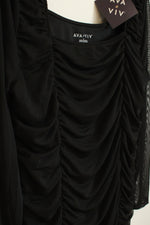 NEW Ava & Viv Black Sheer Dress with Rouching | 1XL