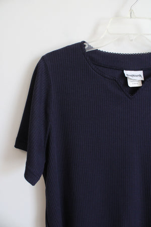 Bonworth Ribbed Navy Blue Top | XS Petite