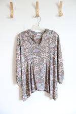 Westport Green Paisley Printed Long Sleeved Top | XS