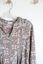 Westport Green Paisley Printed Long Sleeved Top | XS