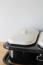Black Enamel Triple Covered Serving Dish