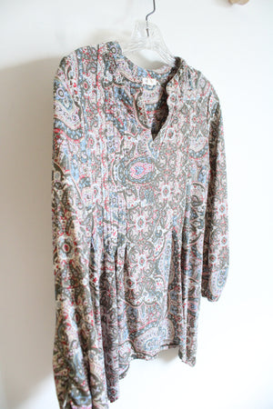 Westport Green Paisley Printed Long Sleeved Top | XS