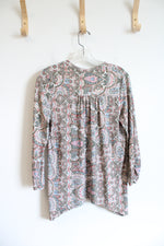 Westport Green Paisley Printed Long Sleeved Top | XS