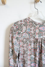 Westport Green Paisley Printed Long Sleeved Top | XS