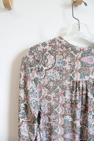 Westport Green Paisley Printed Long Sleeved Top | XS