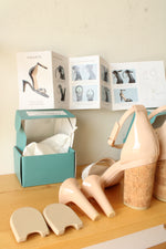 Pashion Interchangeable Heel to Flat Haley Sandal with 3 Heel Sets | 7.5