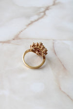 Art Deco 14K HGE Peacock Style Garnet Ring | Size 8