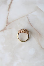 Art Deco 14K HGE Peacock Style Garnet Ring | Size 8