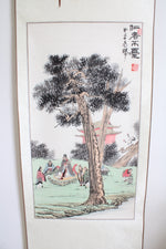 Large Chinese Tree Scene Scroll Painting