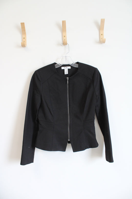 White House Black Market Black Full Zip Jacket | 2