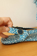 NEW Tory Burch Blue Clouded Leopard Minnie Travel Sandal | 8
