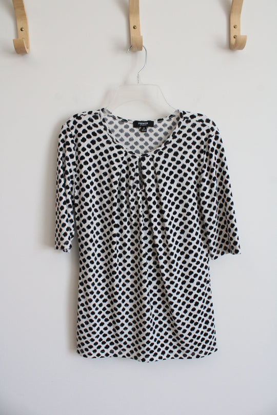 Premise Studio Black White Dotted Blouse | XS