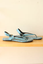 NEW Tory Burch Blue Clouded Leopard Minnie Travel Sandal | 8