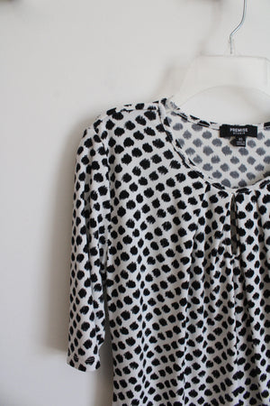 Premise Studio Black White Dotted Blouse | XS