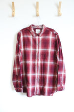 Jachs Girlfriend Red & White Soft Plaid Button Down Top | L