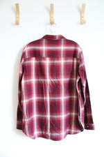 Jachs Girlfriend Red & White Soft Plaid Button Down Top | L