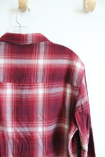 Jachs Girlfriend Red & White Soft Plaid Button Down Top | L