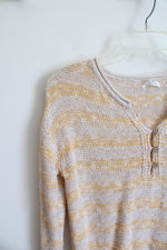 Maurices Yellow Striped Knit Sweater | XS