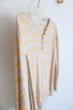 Maurices Yellow Striped Knit Sweater | XS