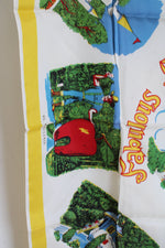 Vintage Fabulous Fantasyland Gettysburg, PA Satin Souvenir Scarf