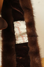 Ogan's Furs Vintage Brown Scarf/Collar Wrap with Brown Velvet Lining