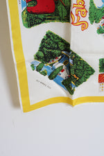 Vintage Fabulous Fantasyland Gettysburg, PA Satin Souvenir Scarf