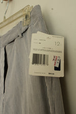 NEW Liz Claiborne Blue and White Striped Capris | 12