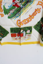 Vintage Fabulous Fantasyland Gettysburg, PA Satin Souvenir Scarf