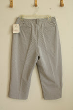 NEW Liz Claiborne Blue and White Striped Capris | 12