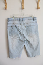 Light Wash Distressed Jean Shorts | 36