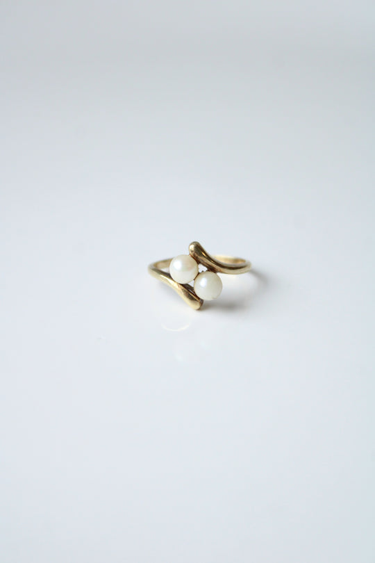 14K Yellow Gold Pearl Ring | Size 6