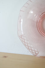 Vintage Rolled Edge Pink Glass Depression Dish