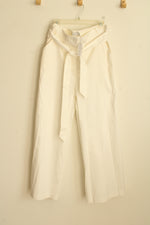 NEW New York and Company Winter White Wide Leg Belted Pants | XL