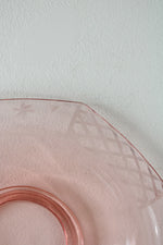 Vintage Rolled Edge Pink Glass Depression Dish