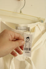 NEW New York and Company Winter White Wide Leg Belted Pants | XL