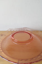 Vintage Rolled Edge Pink Glass Depression Dish