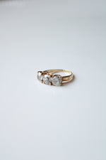14K Yellow Gold Clear Stone Ring | Size 5.5