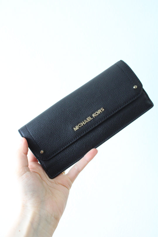 Hayes Flat Leather Black Wallet