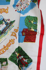 Vintage Fabulous Fantasyland Gettysburg, PA Satin Souvenir Scarf