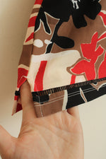 NEW Chico's Red Brown and Tan Printed Skort | 1