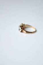14K Yellow Gold Clear Stone Ring | Size 5.5
