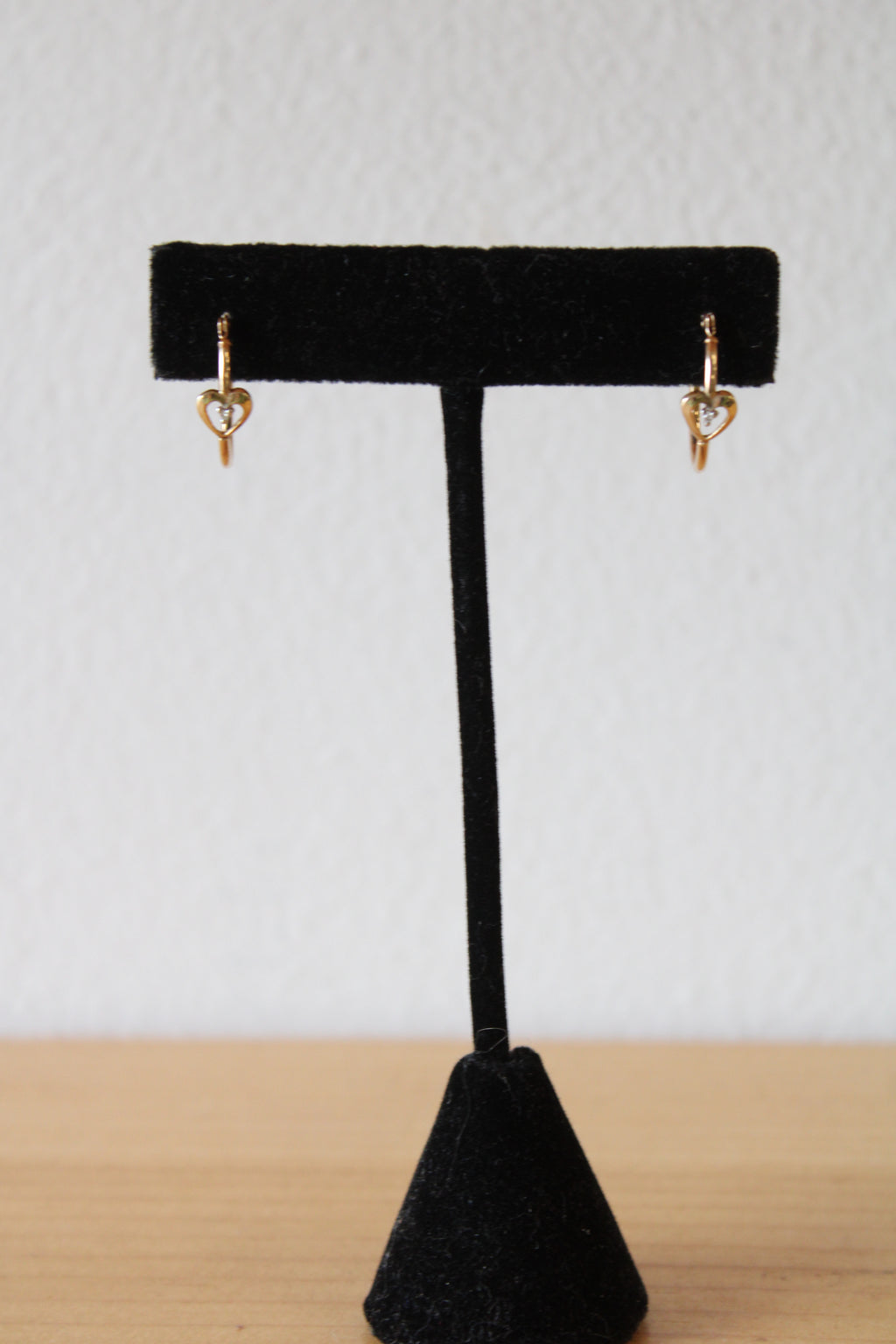 Oval Hoop Heart 10K Yellow Gold Earrings