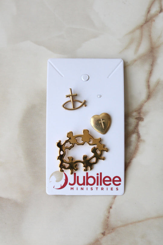 Gold Tone Pins | Set Of 3